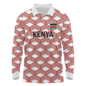Personalized Kenya Athletics Long Sleeve Polo Shirt White Jersey - African Pride