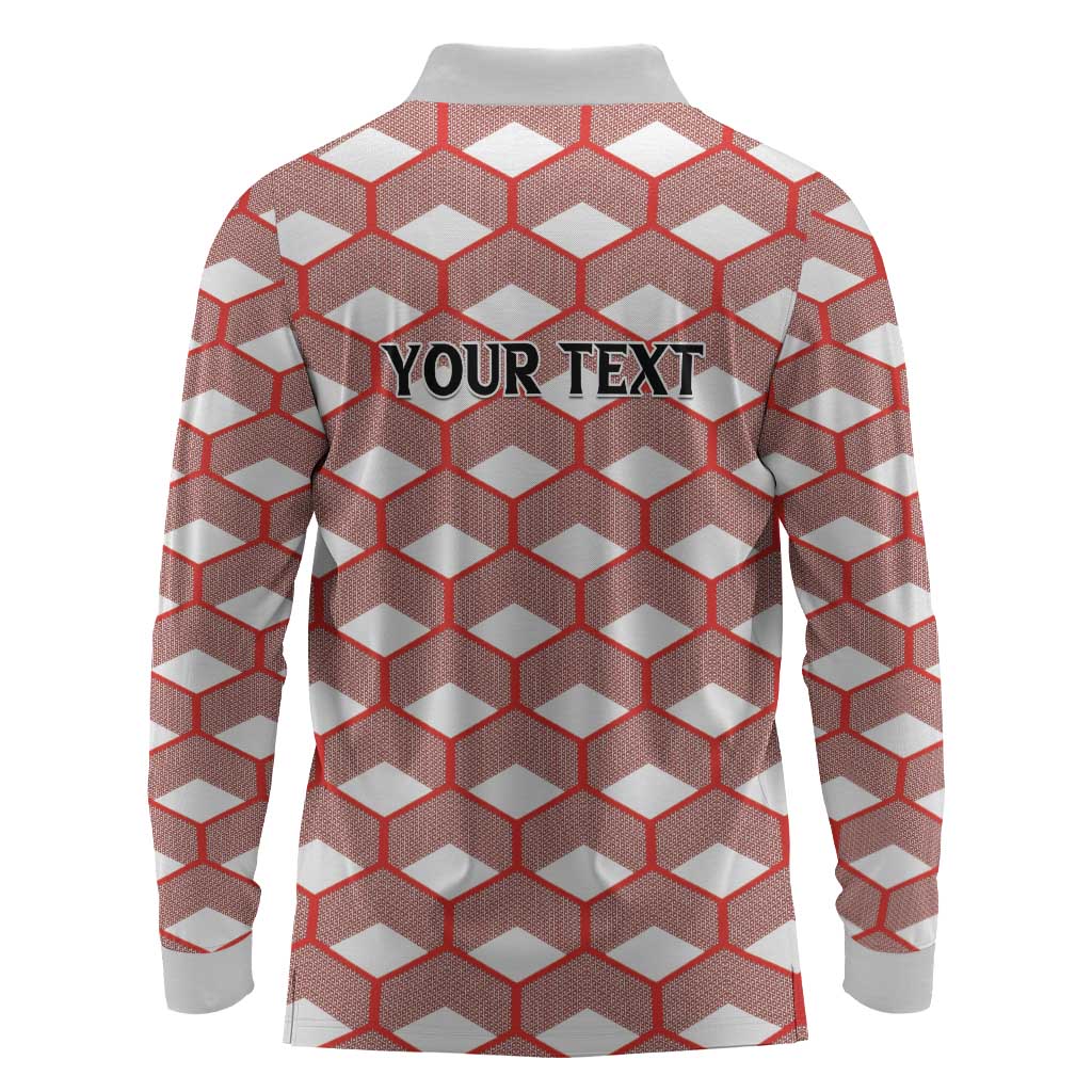 Personalized Kenya Athletics Long Sleeve Polo Shirt White Jersey - African Pride