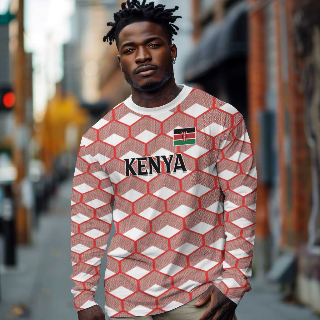 Personalized Kenya Athletics Long Sleeve Shirt White Jersey - African Pride