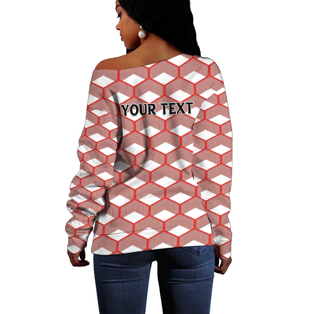 Personalized Kenya Athletics Off Shoulder Sweater White Jersey - African Pride