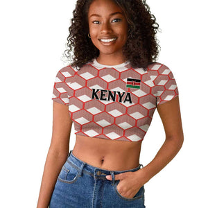 Personalized Kenya Athletics Raglan Cropped T shirt White Jersey - African Pride