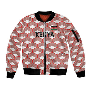 Personalized Kenya Athletics Sleeve Zip Bomber Jacket White Jersey - African Pride