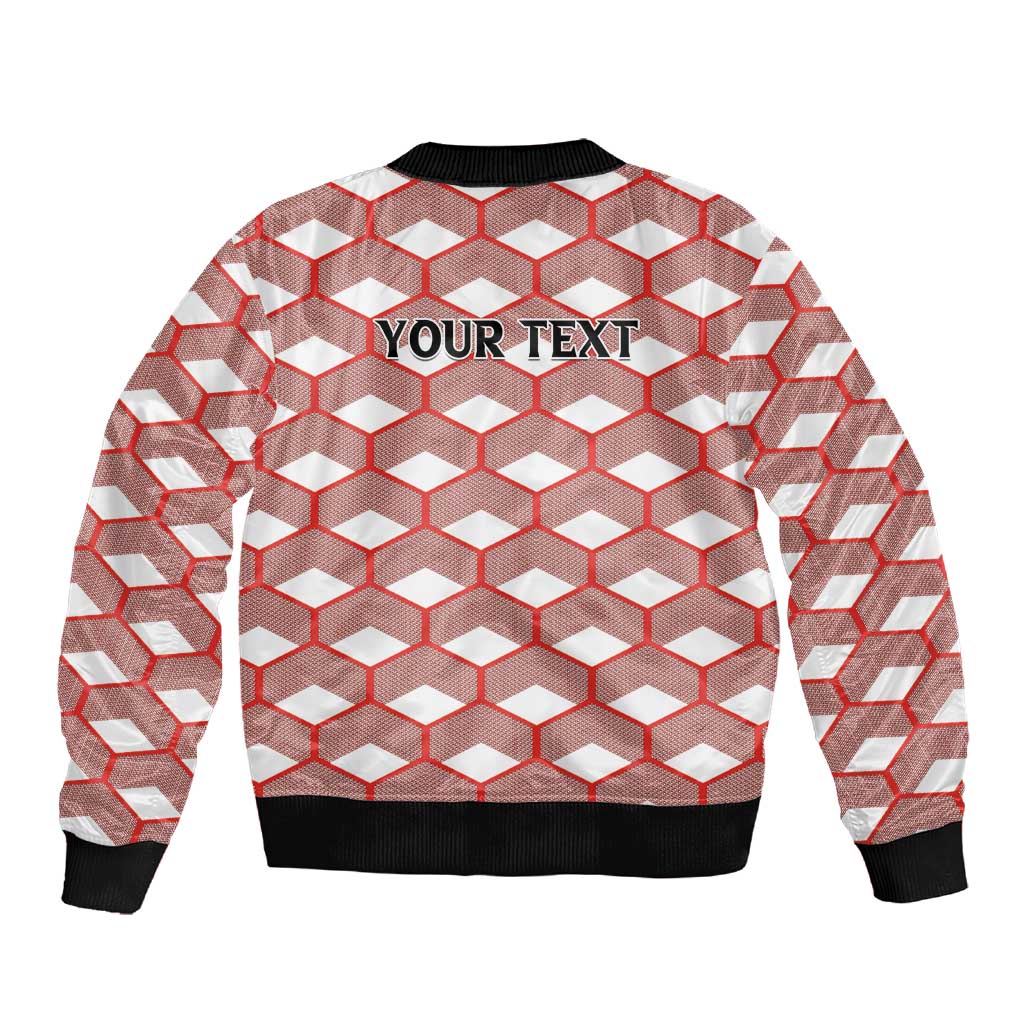 Personalized Kenya Athletics Sleeve Zip Bomber Jacket White Jersey - African Pride