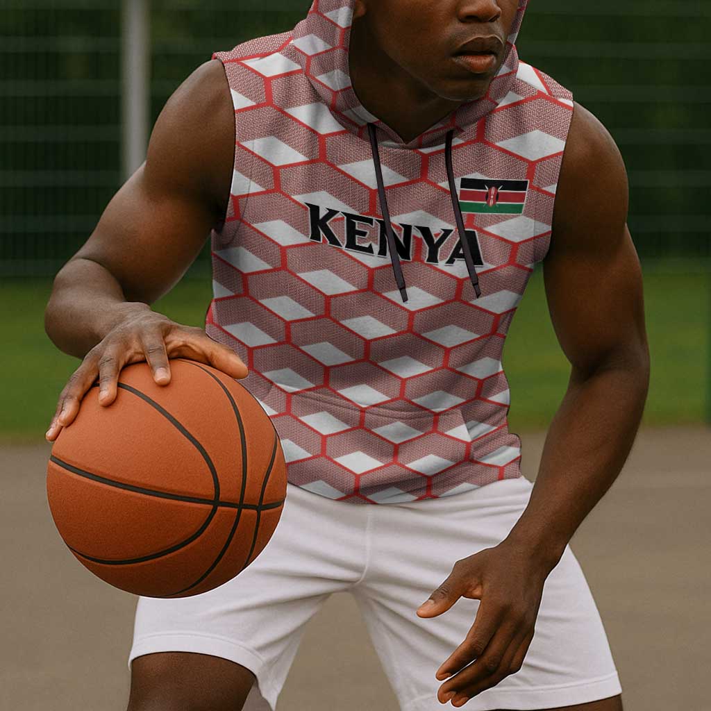 Personalized Kenya Athletics Sleeveless Hoodie White Jersey - African Pride