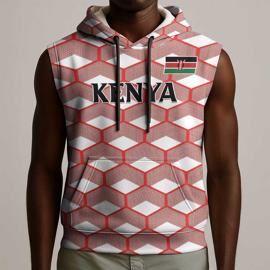 Personalized Kenya Athletics Sleeveless Hoodie White Jersey - African Pride