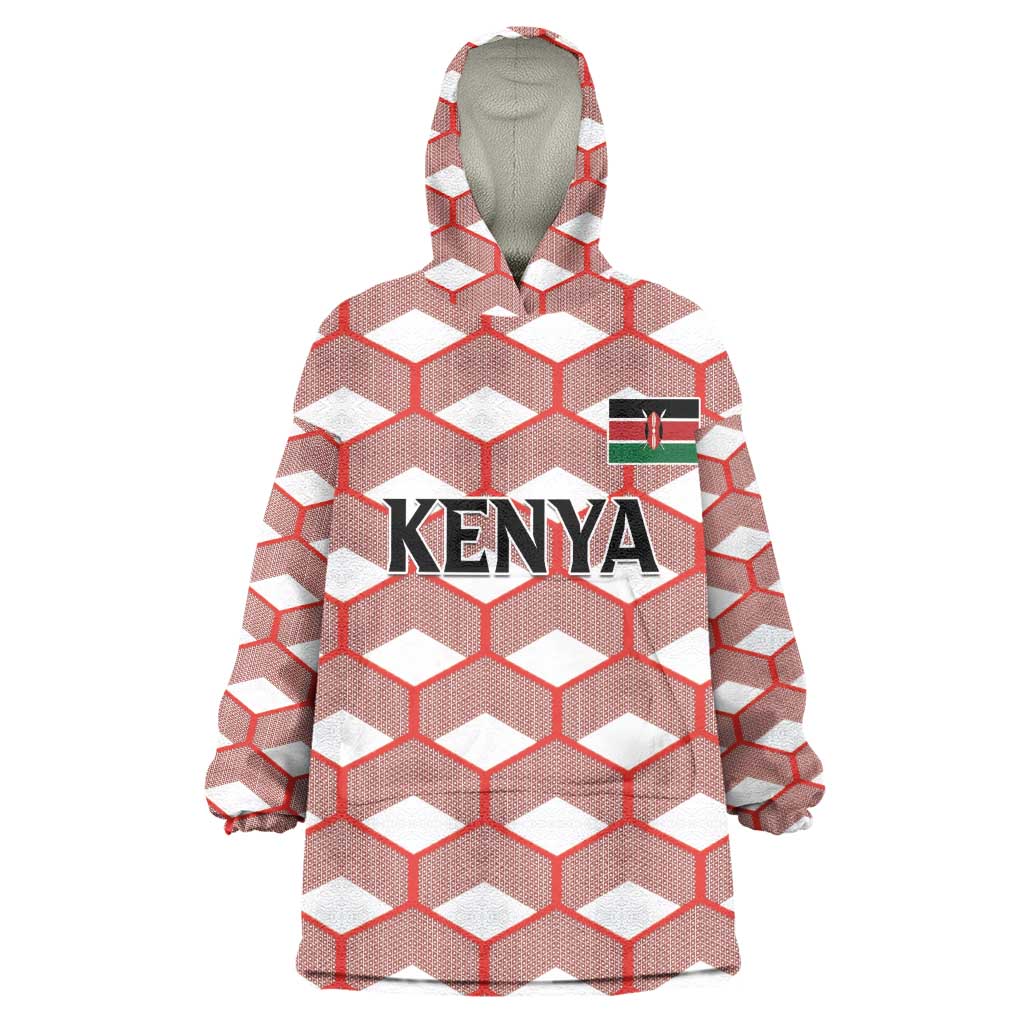 Personalized Kenya Athletics Wearable Blanket Hoodie White Jersey - African Pride