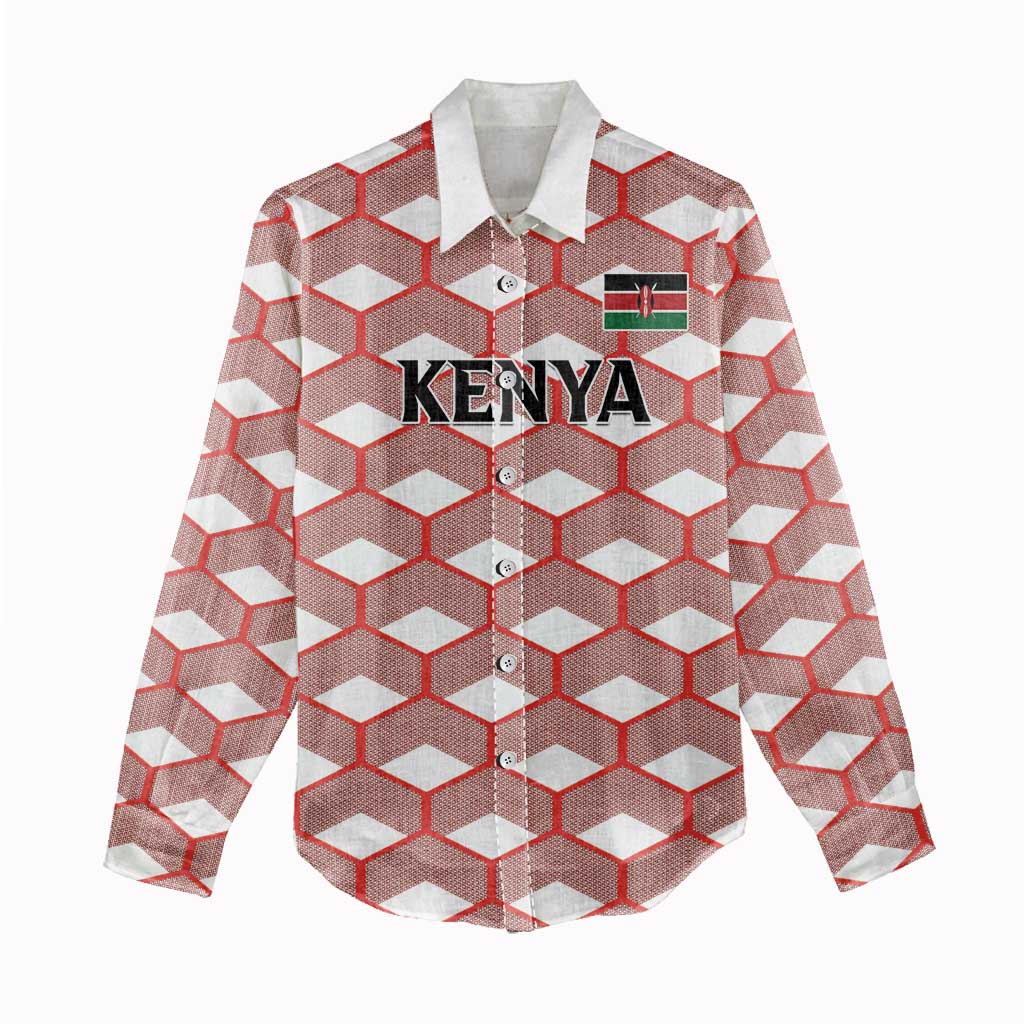 Personalized Kenya Athletics Women Casual Shirt White Jersey - African Pride