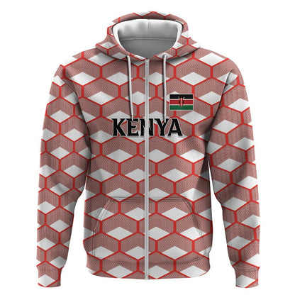Personalized Kenya Athletics Zip Hoodie White Jersey - African Pride
