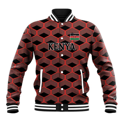Personalized Kenya Athletics Baseball Jacket Black Jersey - African Pride