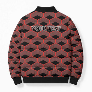 Personalized Kenya Athletics Black Jersey Bomber Puffer Jacket