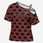 Personalized Kenya Athletics Black Jersey Cross Shoulder Shirt