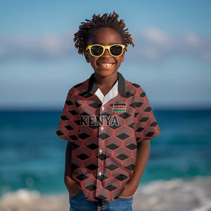 Personalized Kenya Athletics Kid Hawaiian Shirt Black Jersey - African Pride