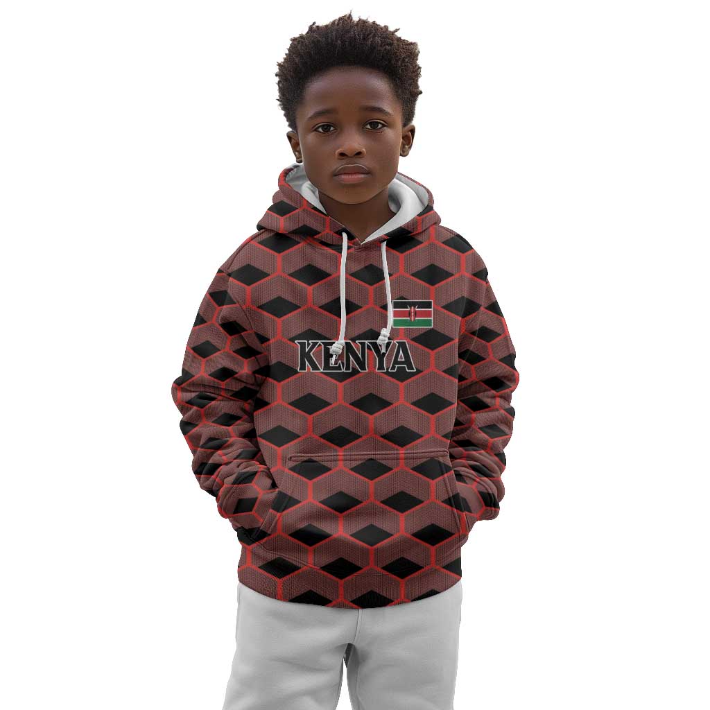 Personalized Kenya Athletics Kid Hoodie Black Jersey - African Pride