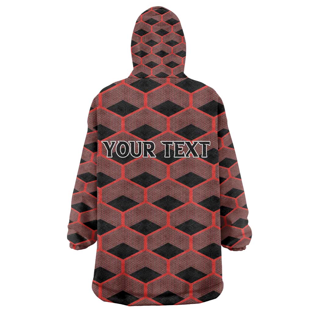 Personalized Kenya Athletics Kid Wearable Blanket Hoodie Black Jersey - African Pride