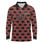 Personalized Kenya Athletics Long Sleeve Polo Shirt Black Jersey - African Pride