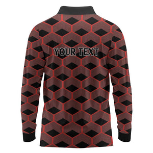 Personalized Kenya Athletics Long Sleeve Polo Shirt Black Jersey - African Pride