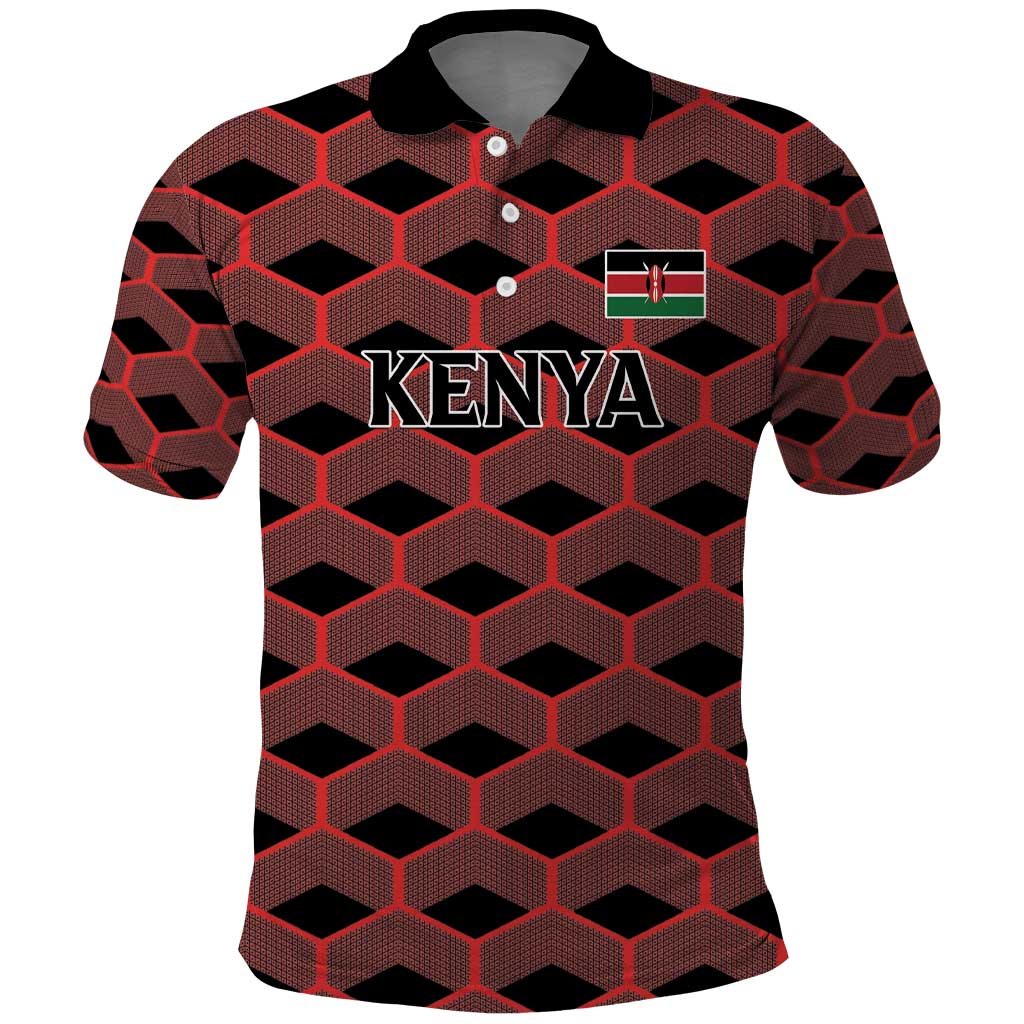 Personalized Kenya Athletics Polo Shirt Black Jersey - African Pride