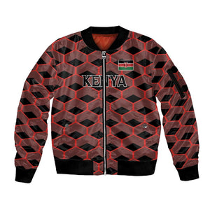 Personalized Kenya Athletics Sleeve Zip Bomber Jacket Black Jersey - African Pride