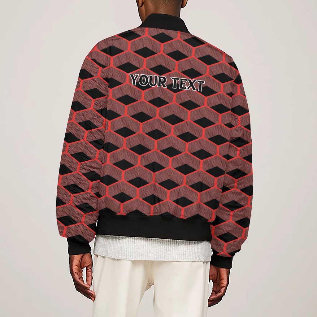 Personalized Kenya Athletics Sleeve Zip Bomber Jacket Black Jersey - African Pride