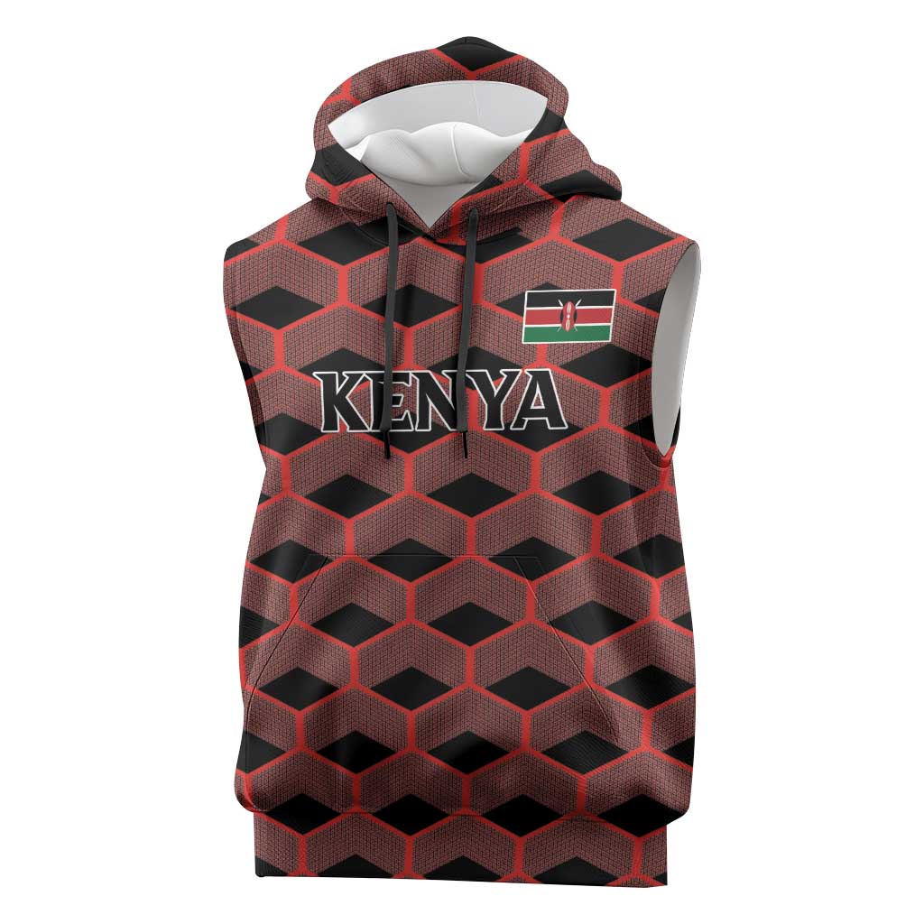 Personalized Kenya Athletics Sleeveless Hoodie Black Jersey - African Pride