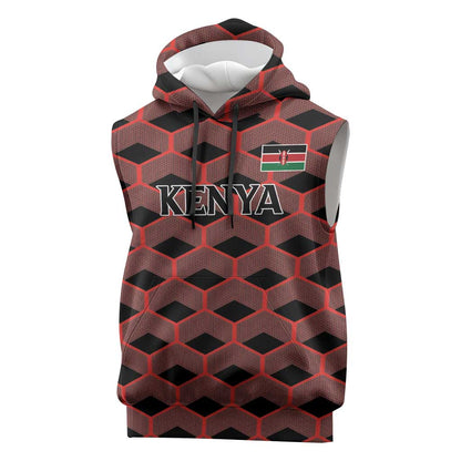 Personalized Kenya Athletics Sleeveless Hoodie Black Jersey - African Pride