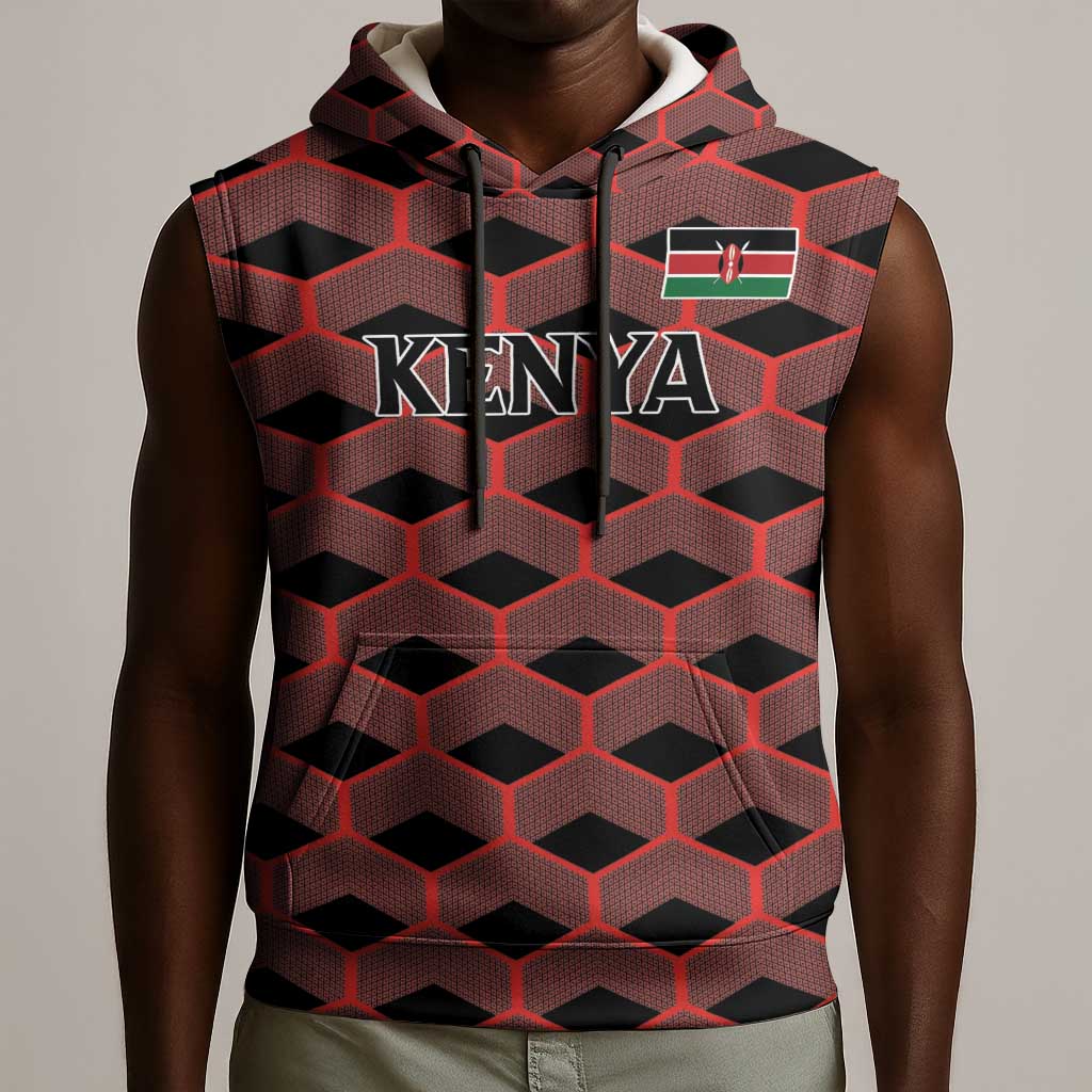 Personalized Kenya Athletics Sleeveless Hoodie Black Jersey - African Pride