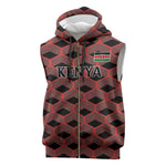 Personalized Kenya Athletics Sleeveless Zip Hoodie Black Jersey - African Pride