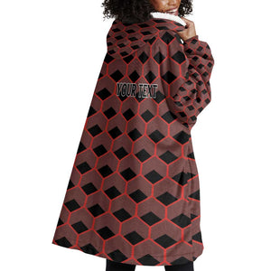 Personalized Kenya Athletics Wearable Blanket Hoodie Black Jersey - African Pride