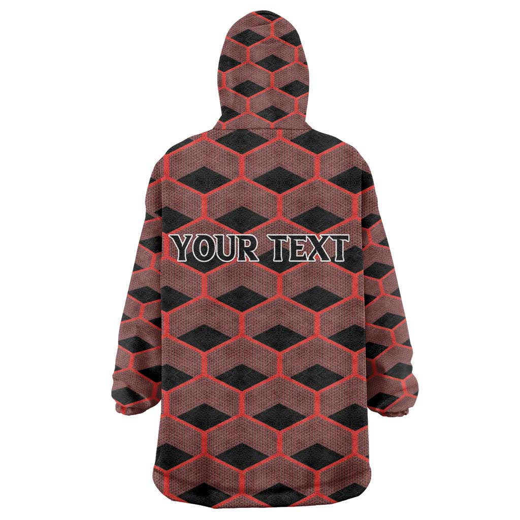 Personalized Kenya Athletics Wearable Blanket Hoodie Black Jersey - African Pride