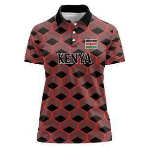 Personalized Kenya Athletics Women Polo Shirt Black Jersey - African Pride