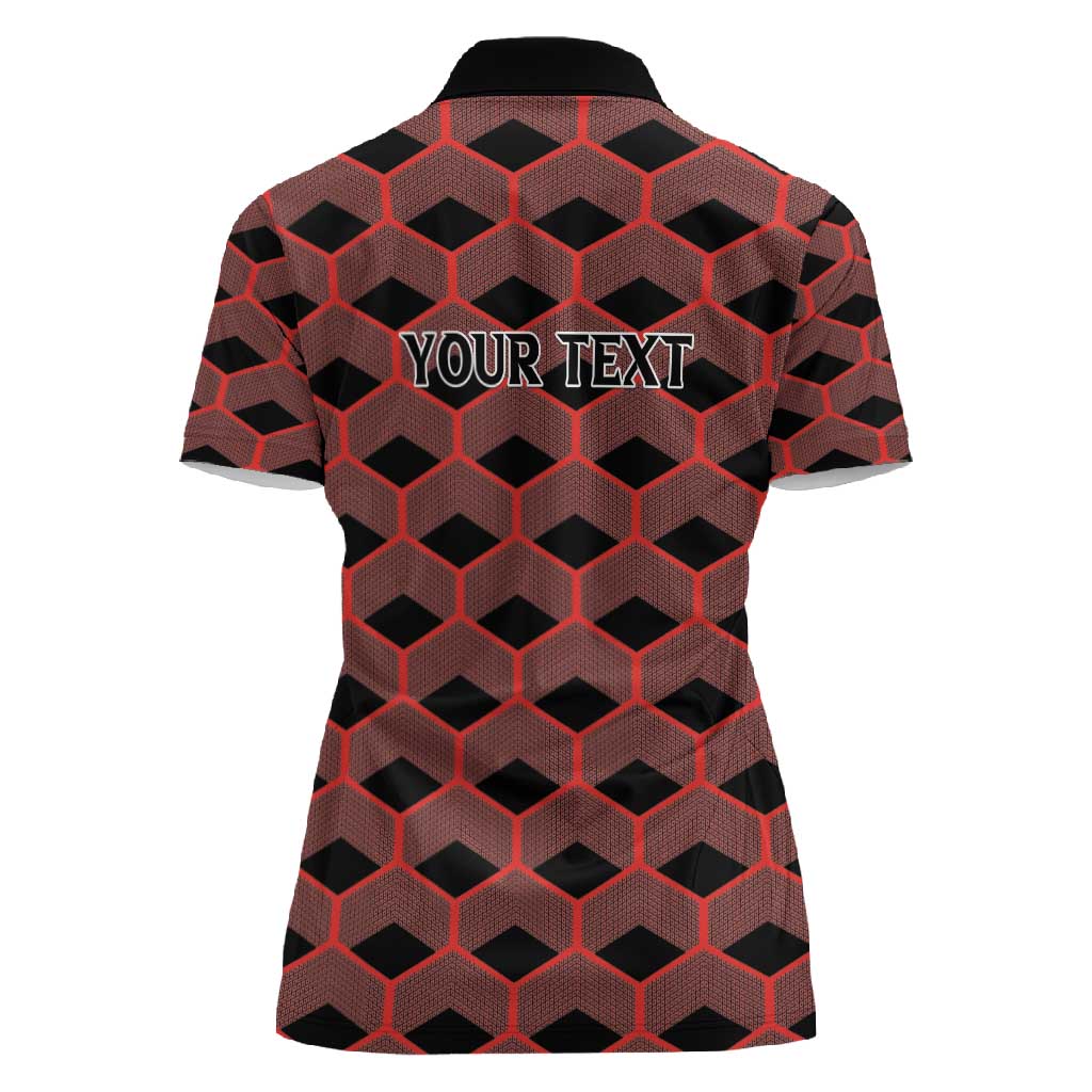 Personalized Kenya Athletics Women Polo Shirt Black Jersey - African Pride