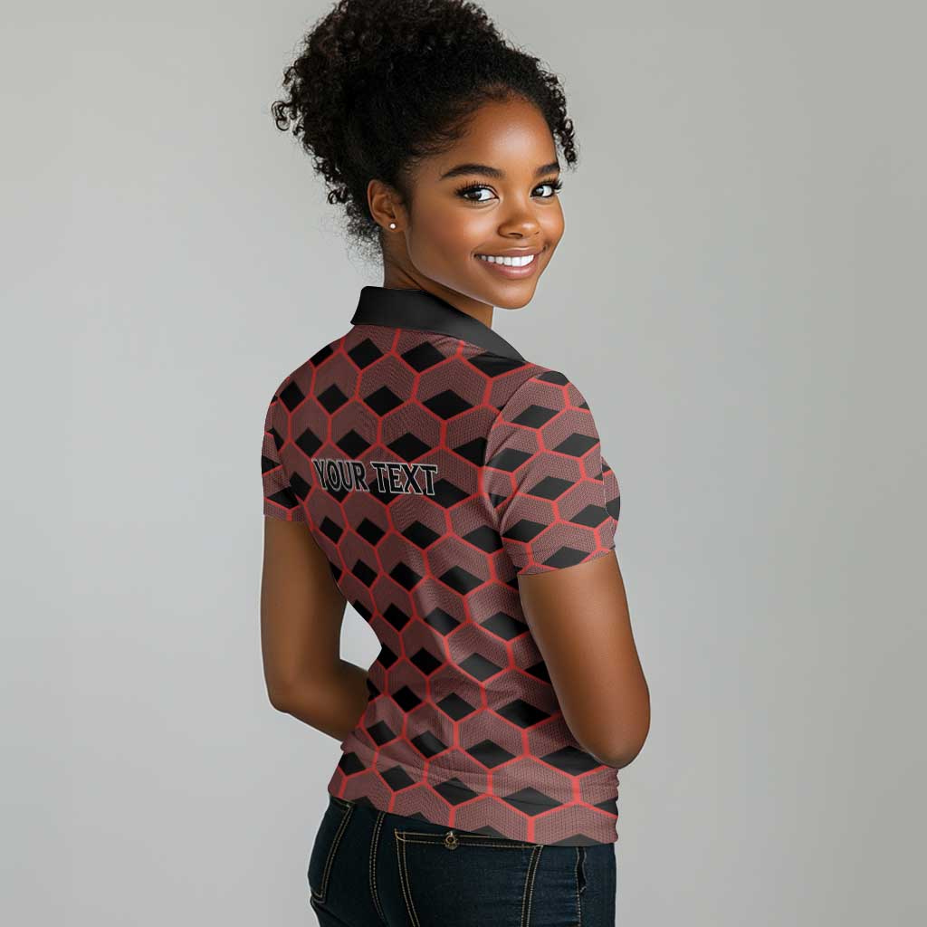 Personalized Kenya Athletics Women Polo Shirt Black Jersey - African Pride