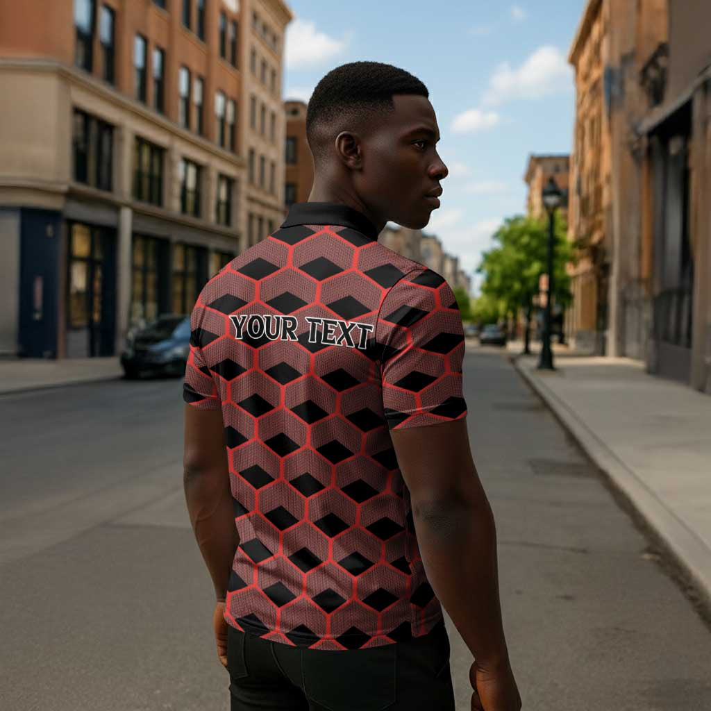 Personalized Kenya Athletics Black Jersey Zipper Polo Shirt