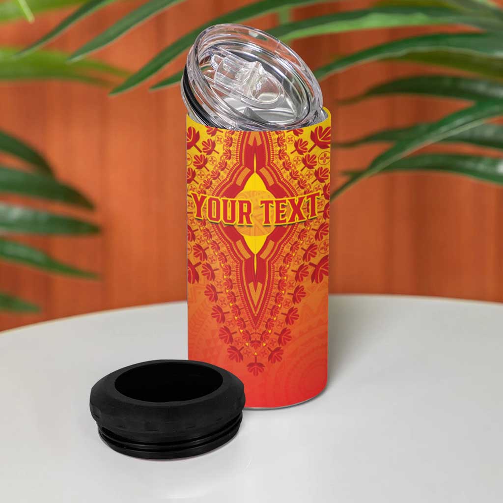 Personalized Afro Benin 4 in 1 Can Cooler Tumbler African Dashiki Style - African Pride