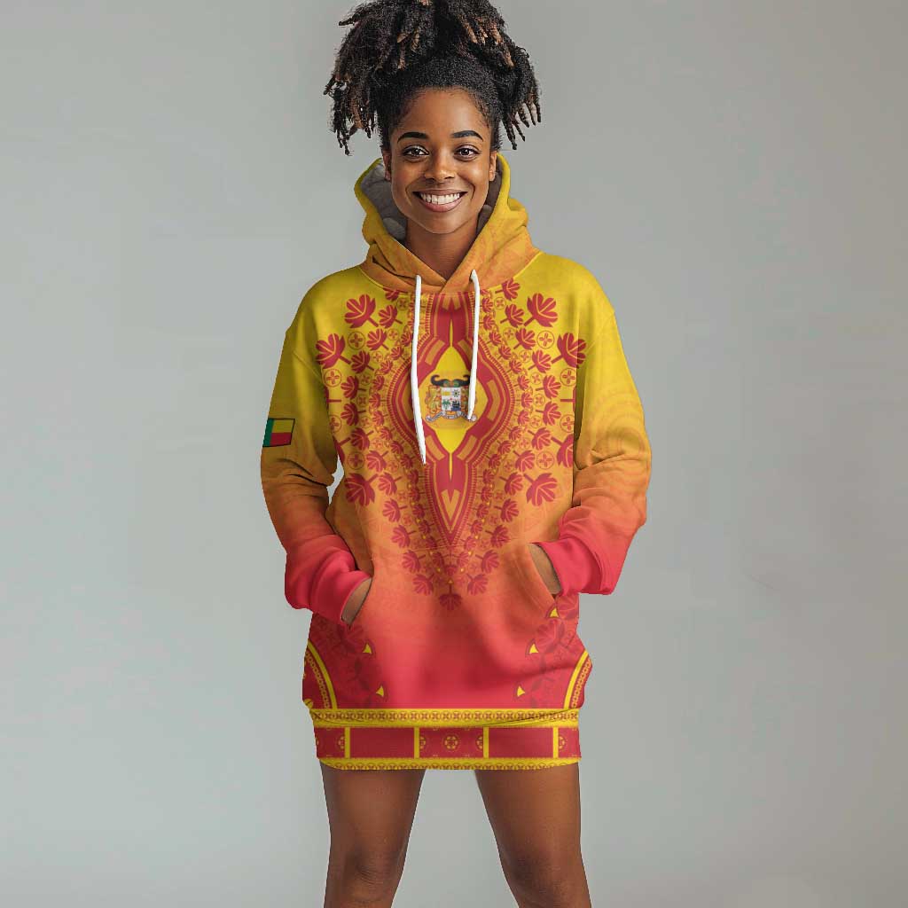 Personalized Afro Benin Hoodie Dress African Dashiki Style - African Pride