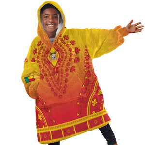 Personalized Afro Benin Kid Wearable Blanket Hoodie African Dashiki Style - African Pride