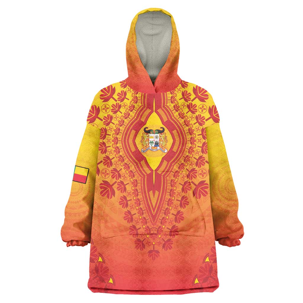 Personalized Afro Benin Kid Wearable Blanket Hoodie African Dashiki Style - African Pride