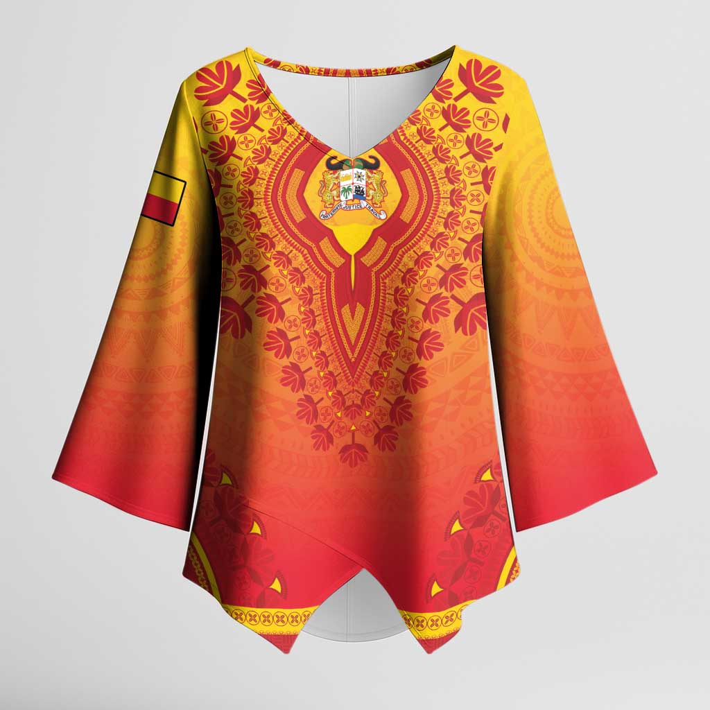 Personalized Benin African Dashiki Kimono Sleeve Blouse