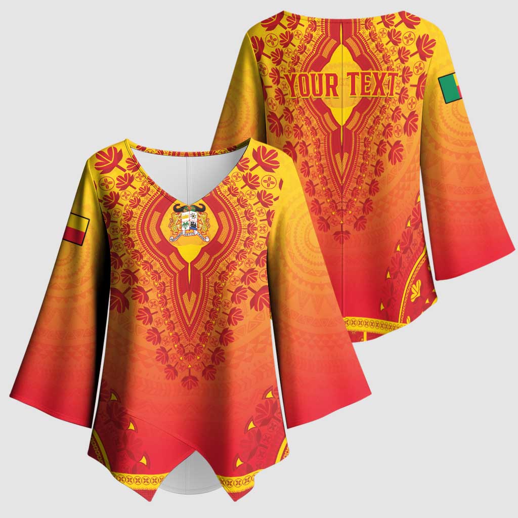 Personalized Benin African Dashiki Kimono Sleeve Blouse