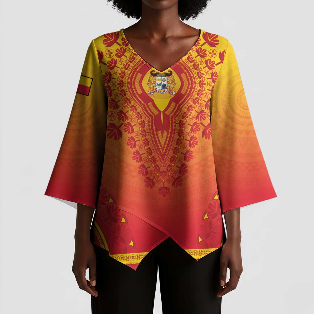 Personalized Benin African Dashiki Kimono Sleeve Blouse