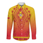 Personalized Afro Benin Long Sleeve Button Shirt African Dashiki Style - African Pride