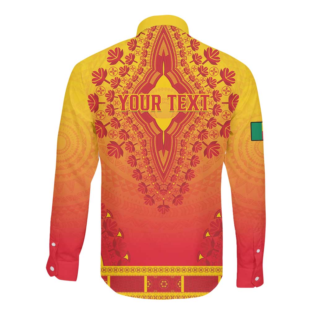 Personalized Afro Benin Long Sleeve Button Shirt African Dashiki Style - African Pride