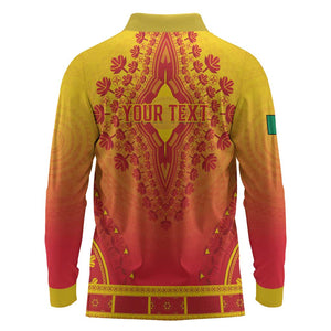 Personalized Afro Benin Long Sleeve Polo Shirt African Dashiki Style - African Pride