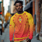 Personalized Afro Benin Long Sleeve Shirt African Dashiki Style - African Pride