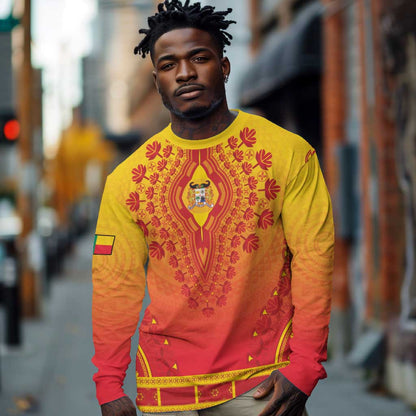 Personalized Afro Benin Long Sleeve Shirt African Dashiki Style - African Pride