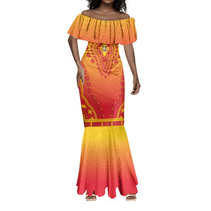 Personalized Afro Benin Mermaid Dress African Dashiki Style - African Pride
