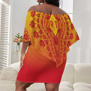 Personalized Afro Benin Off Shoulder Short Dress African Dashiki Style - African Pride