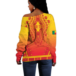 Personalized Afro Benin Off Shoulder Sweater African Dashiki Style - African Pride