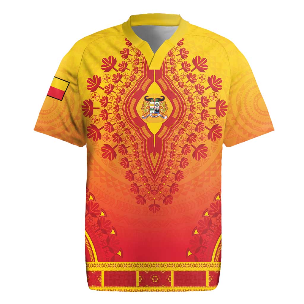 Personalized Afro Benin Rugby Jersey African Dashiki Style - African Pride