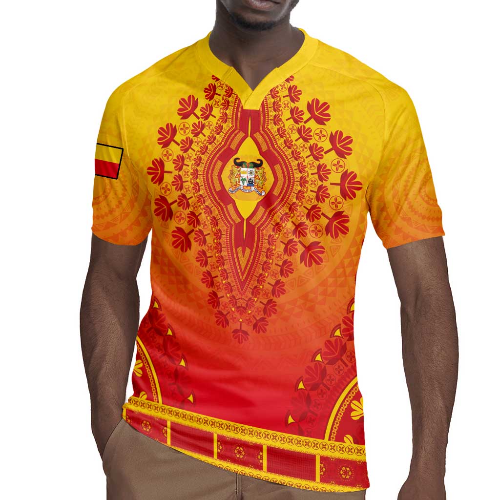 Personalized Afro Benin Rugby Jersey African Dashiki Style - African Pride